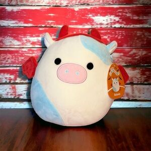 Belana the Cow dressed up in Devil Costume Halloween 2022 8” Squishmallow